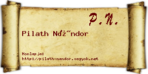 Pilath Nándor névjegykártya